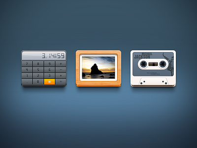 Part1 calculator gallery icon photo recorder tape theme