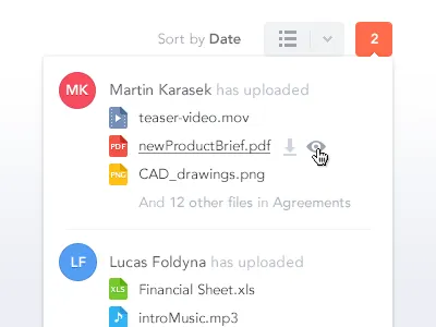Notification Pop-Up flat minimal web ui white