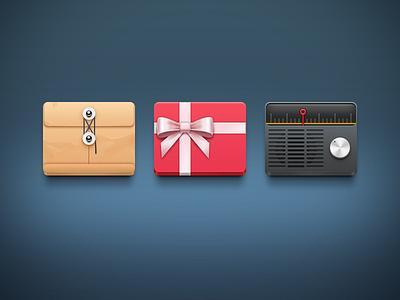 Part3 box file fm folder gift icon radio ribbon theme