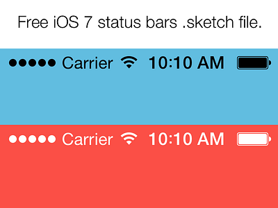 Free iOS 7 status bars .sketch file. ios 7 sketch status bars