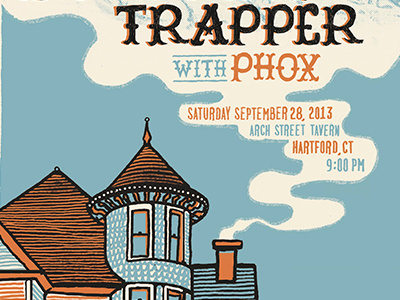 Blitzen Trapper Show Poster blitzen trapper connecticut hand done house illustration lettering music poster show smoke type typography