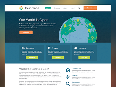 Boundless color earth flat geospatial illustration opensource space website