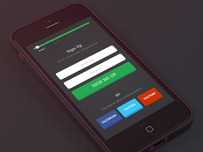 Signup Screen - iPhone 5C app home ios iphone iphone 5c iphone 5s sign up signing up