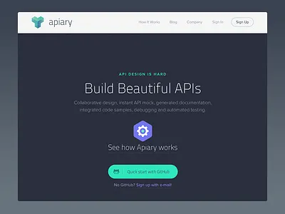 Apiary Is Growing apiary button design header homepage icon landing web