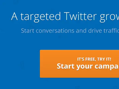 PureFollow homepage button call to action homepage landing page