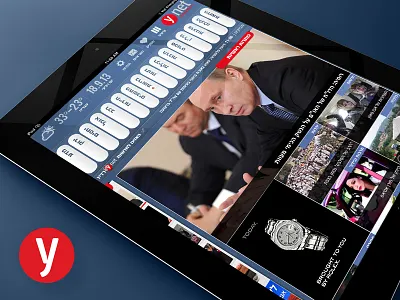Ynet HD iPad App :) app articles categories channels date ipad live news newspaper portal tiles weather