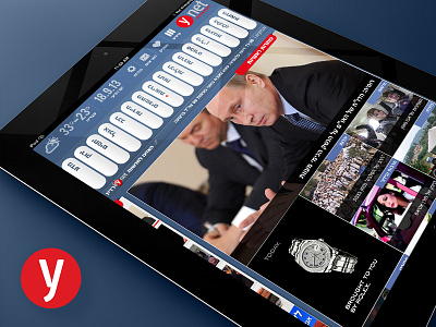 Ynet HD iPad App :) app articles categories channels date ipad live news newspaper portal tiles weather