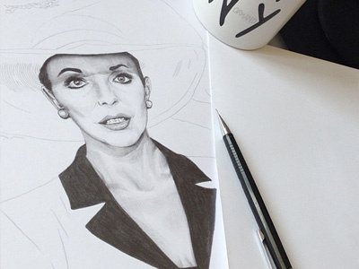 Joan illustration joancollins portrait tizieu work