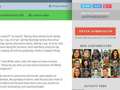 Layering faces green hashtag proxima nova red sidebar ui ux web website