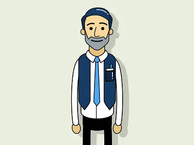 Presenter Character after character design effects frame man presenter simple style
