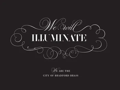 We will illuminate decorative frame nina hunter swirls typography