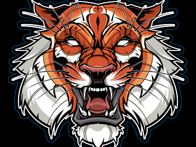 Tiger illustration color V2 cartoon illustration tiger vector