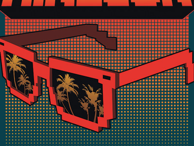 8-Bit Shades 8 bit conference palm trees retro