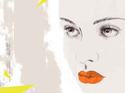 Portrait Of digital drawing eyes fashion illustration lips painting vector