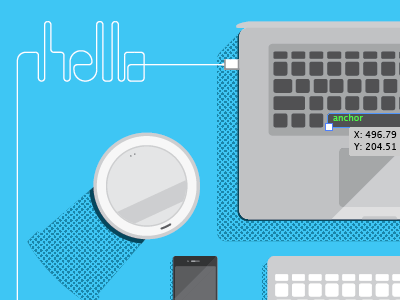 Hello my desk coffee icon illustration iphone pencil ui