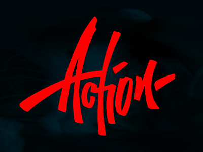 Action calligraphy custom font hand drawn hand written lettering logo script type