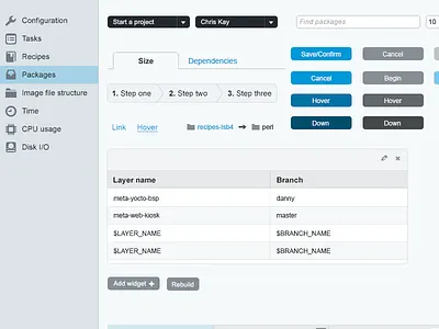 Dashboard UI Kit button dashboard dropdown icons menus states tables uikit