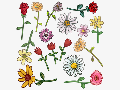 Flowers1 art commercial flowers illustration