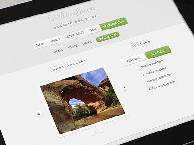 White Green Css Ui Set css green set ui white