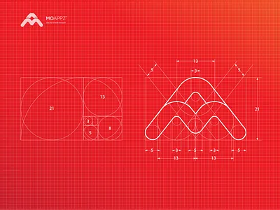 MOAPPZ redprints fibonacci golden ratio logo