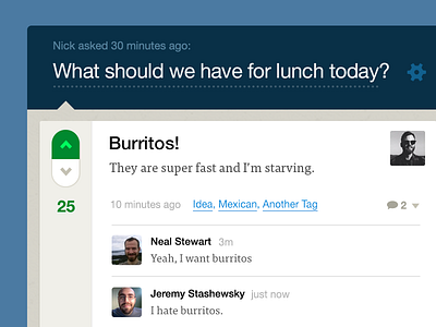 Brainstorm app brainstorm burritos downvote lunch todo upvote