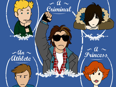 the Breakfast Club 80 character eighty illustration movie the breakfast club vector vintage