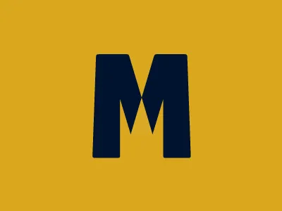 M Crown crown hidden letter logo m negative space simple symbol
