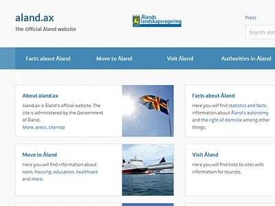 aland.ax - The Official Åland Website government website informational website official website responsive design wordpress åland islands