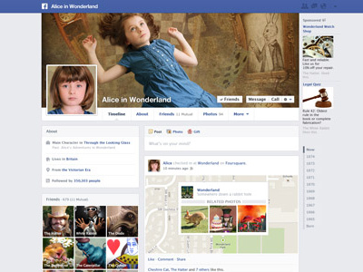 Alice in Social Media facebook literature