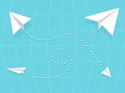 Quick e-mail planes on a grid sketch blue e mail grid paper plane