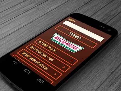 National Coffee Day: Mobile View arrow brown button clean coffee flat forms krispy kreme microsite mobile ui