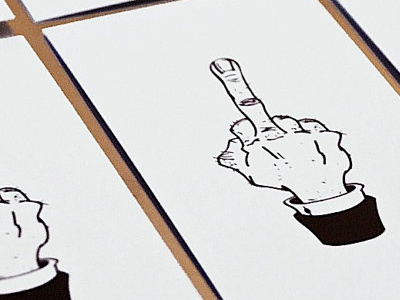 The Finger bad day bad parking business cards middle finger