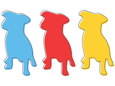 barks! / color scheme blue branding color color study dog primary red yellow