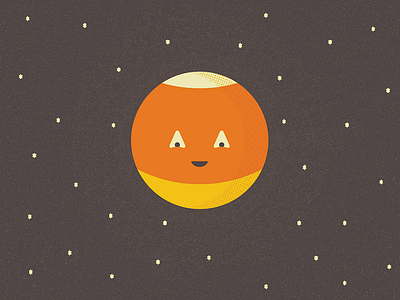 full corn moon... and he's pretty happy about it candy corn corn cute full harvest moon illustration moon moon face stars