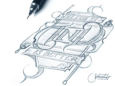 AND sketch ambigram and better ford schmetzer sketch social typography