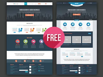 Free Homepage Designs design e commerce flat footer homepage layout long shadow responsive shop template theme website