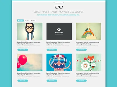 Web Development Blog Design blog blue bright clean developer web developer website