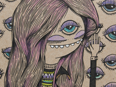 Eyes doodle drawing eyeball eyes hair illustration marker third eye