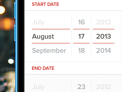 Travel App Date Picker date flat ios7 iphone mobile picker travel ui