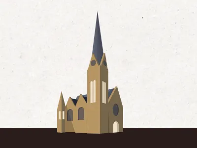 Johanneskirche building gießen johanneskirche sketchapp vector