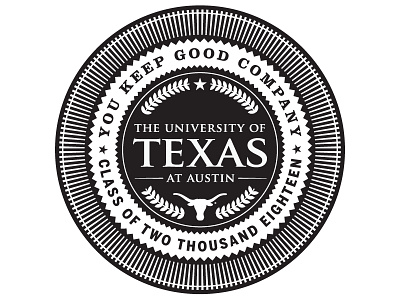 Custom Coin circle coin custom logo longhorn round san serif slab texas type university