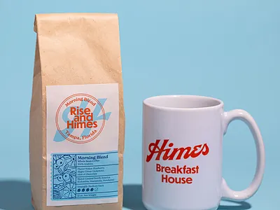 Himes Breakfast House Morning Blend Coffee animation brand brand assets branding breakfast coffee creative design gif graphic design identity illustration illustrator logo mug photography photoshop vector video