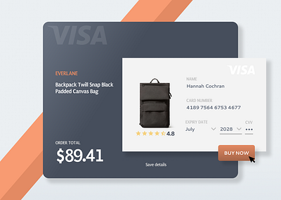 Credit Card Checkout - Everlane #DailyUI branding graphic design ui