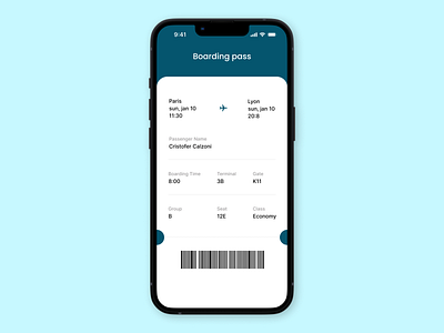 Boarding Pass #DailyUI 024 design ui ui design uiux uiux design user interface