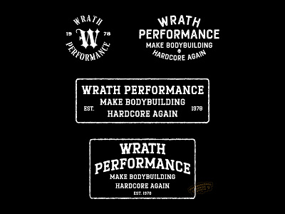 Badge Design Wrath Performance badge design badges bodybuilding branding design fitness graphic design gym gym design handdrawn hardcore logo logotype patch patch design powerlifting typography vintagedesign wrath performance