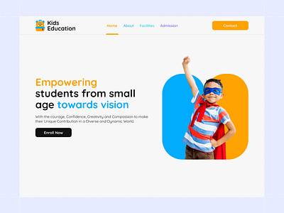 Hero Concept for Kids' Education – Fun & Engaging Learning! design hero section inspirationm landing page school ui user interface ux