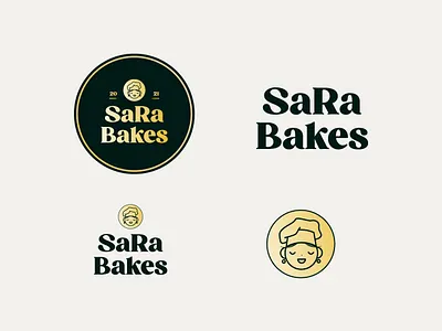 SaRa Bakes bakery logo visual identity