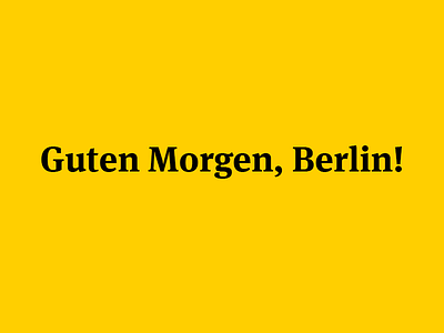 Guten Morgen, Berlin! meta serif typography yellow