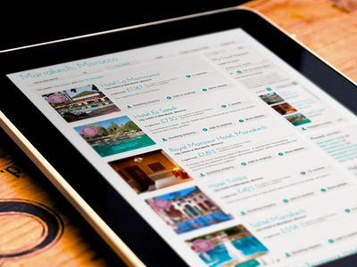 Luxury Hotel List hotels ipad list luxury travel ui ux website