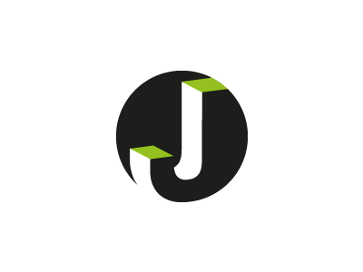 Jot blacj circle green j letter